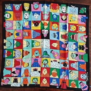 RARE Designer Petra Peschkes for Ritzenhoff Pop Art Silk Scarf Vintage